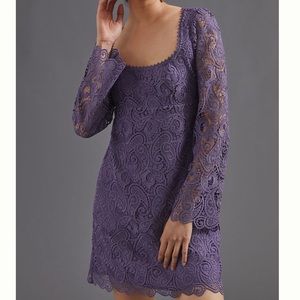 Anthropologie Maeve Embroidered Lace Mini Dress